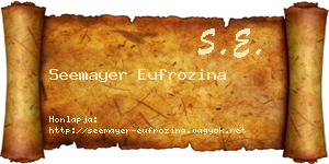 Seemayer Eufrozina névjegykártya